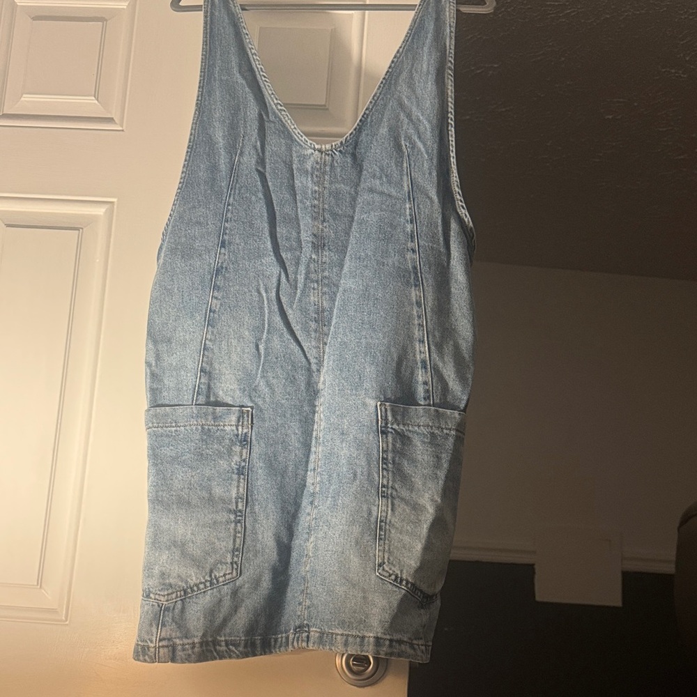 We The Free Blue Denim Mini Dress